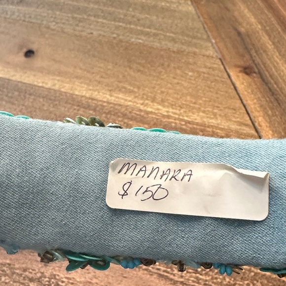 Floral Embellished Turquoise and Blue Headband by Deepa Gurnani NWT - Picture 4 of 10